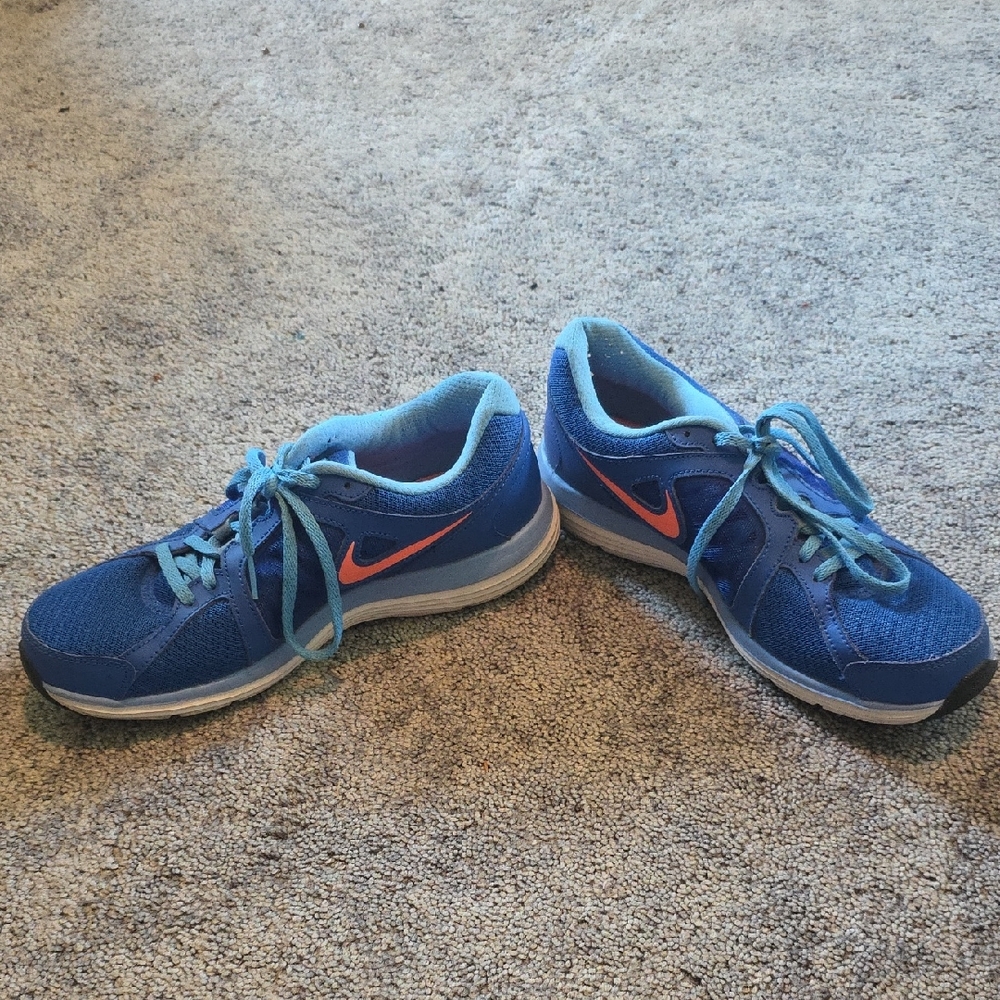 Nike Vibrant Blue Sneakers with Orange Swoosh
